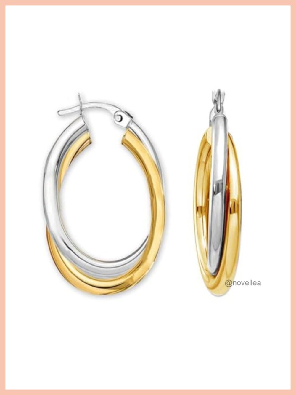 925 Sterling Silver Chunky Hoop Earrings for Women Interlocking Twisted Oval